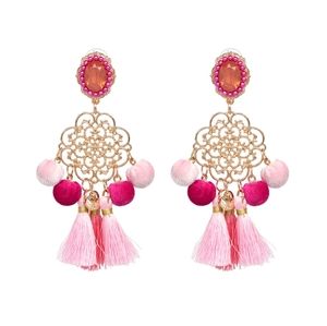 Pink Tassel Earrings